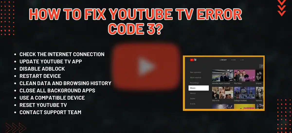 youtube tv error code 3